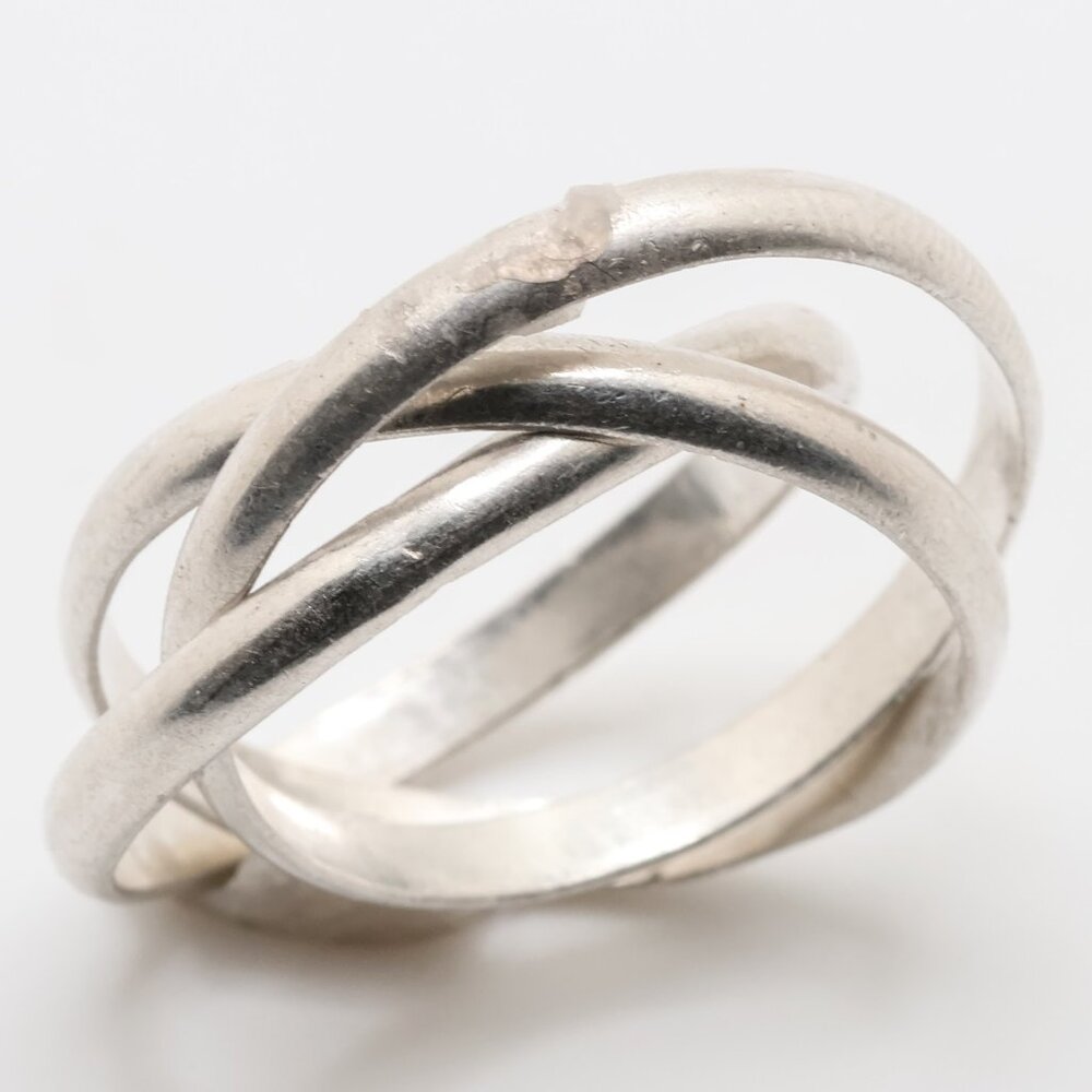 Vintage Sterling Silver Interlocking Ring